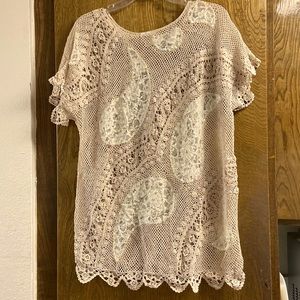 Lim’s hand crocheted top -off white color. One- of-a kind. 100% cotton.